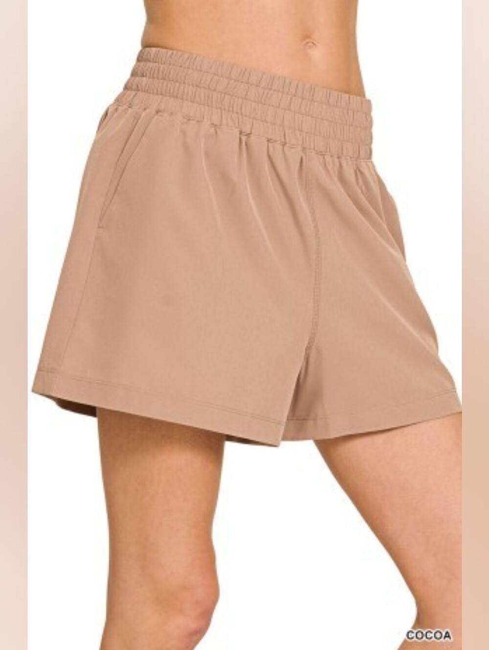 Women’s Elastic-Waist Khaki Shorts